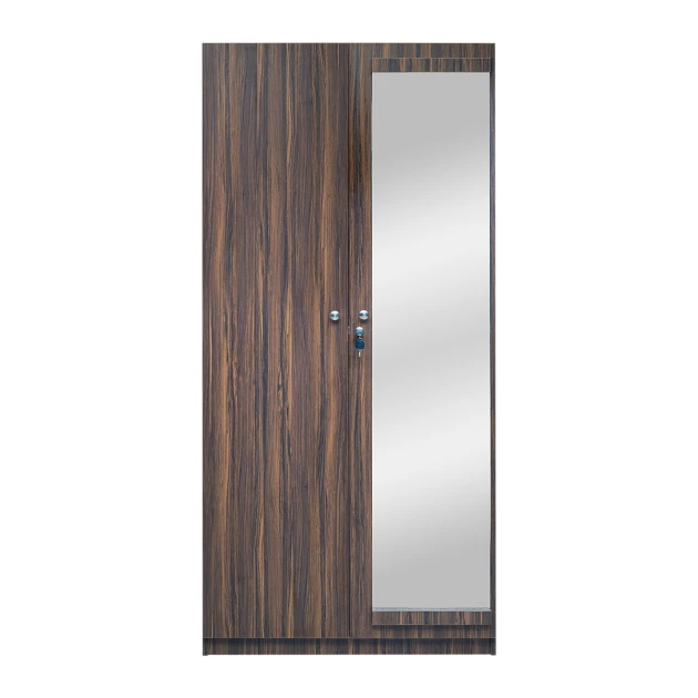 Rover Wardrobe - 2 Door With Mirror - Walnut (LF-ROVER-2DMW-WN-S)