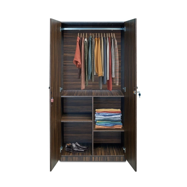 Rover Wardrobe - 2 Door With Mirror - Walnut (LF-ROVER-2DMW-WN-S)