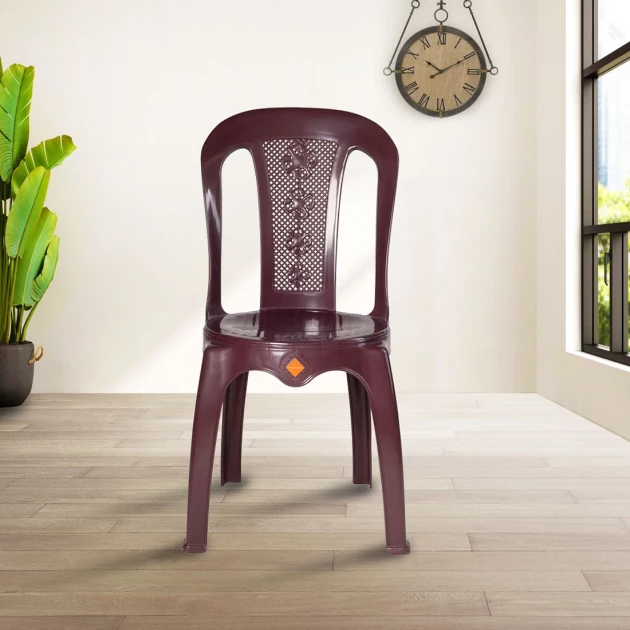 Cafe Plastic Chair - New Rose Wood Color (PF-CAFE-NEW-RW-S)