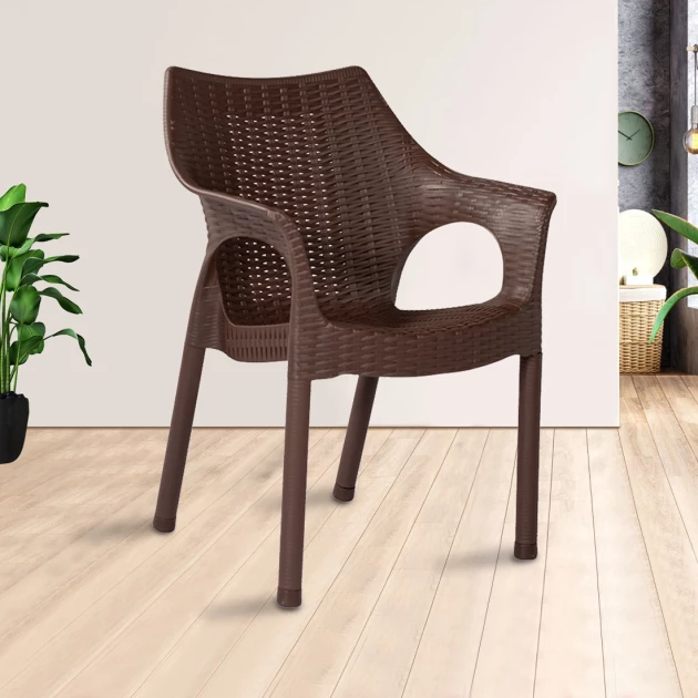 Plastic Rattan Chair - PF-CAMB-BR-S (Brown)