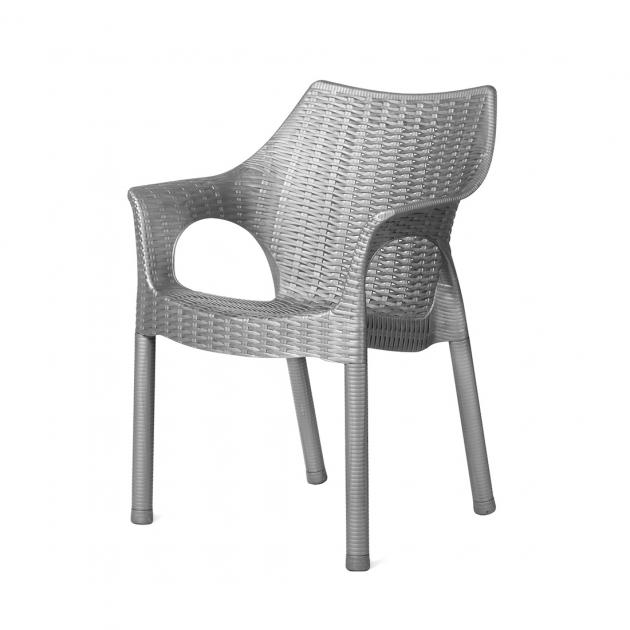 Plastic Rattan Chair - PF-CAMB-SL-S (Silver)