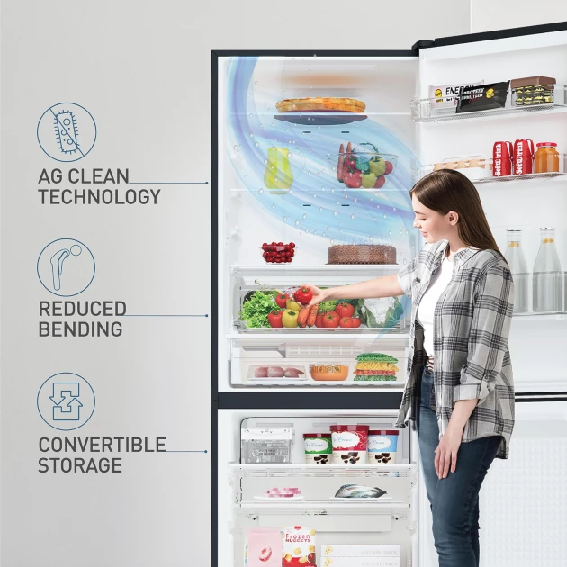 Panasonic Prime Convertible 6-Stage Smart Inverter Frost-Free Double Door Bottom Mount Refrigerator 400L (NR-BK418BQKX )