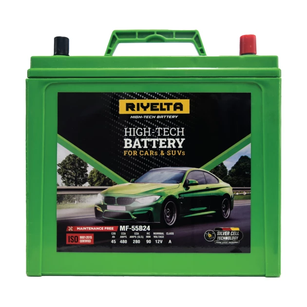 Riyelta Car Battery 12V 45 Ah - Right Side - RIYLTA-MF55B24-R