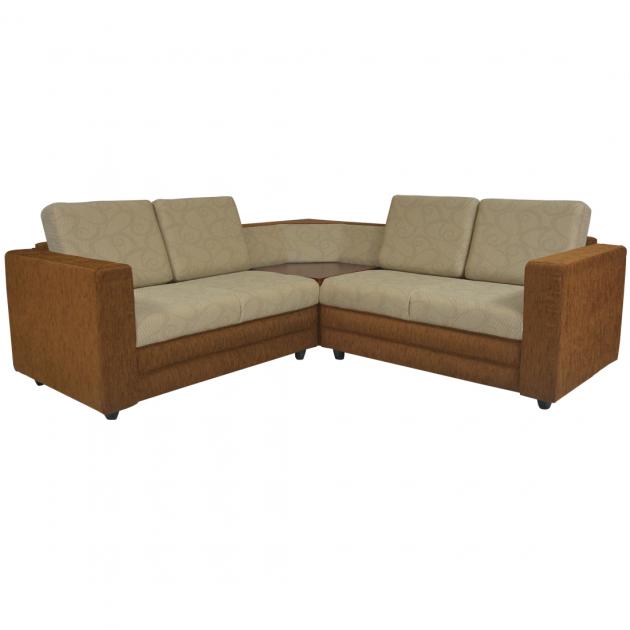 Legend Sectional Sofa - Dark Brown Base And Light Brown Cushion