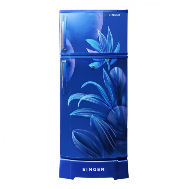 Singer GEO Refrigerator - 2 Doors, 185L (Floral Blue)