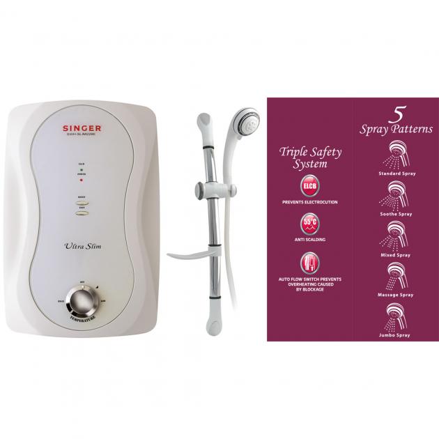 Singer Instant Shower Heater Ultra Slim 3.5kW, 220 V