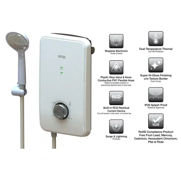 Sisil Instant Shower Heater - 3.5kW, 220V