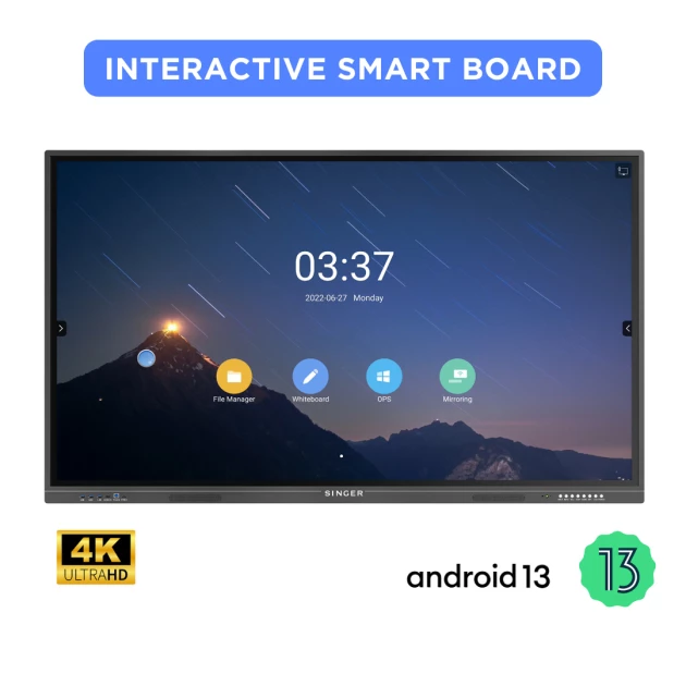 Singer Interactive Smart Board 75" With Android 13 (8GB /128GB) - SLE-75IFPDT