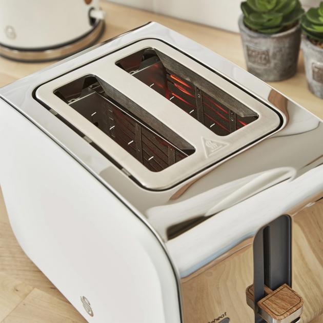 Swan 2 Slice Nordic Style Toaster 900W (White)