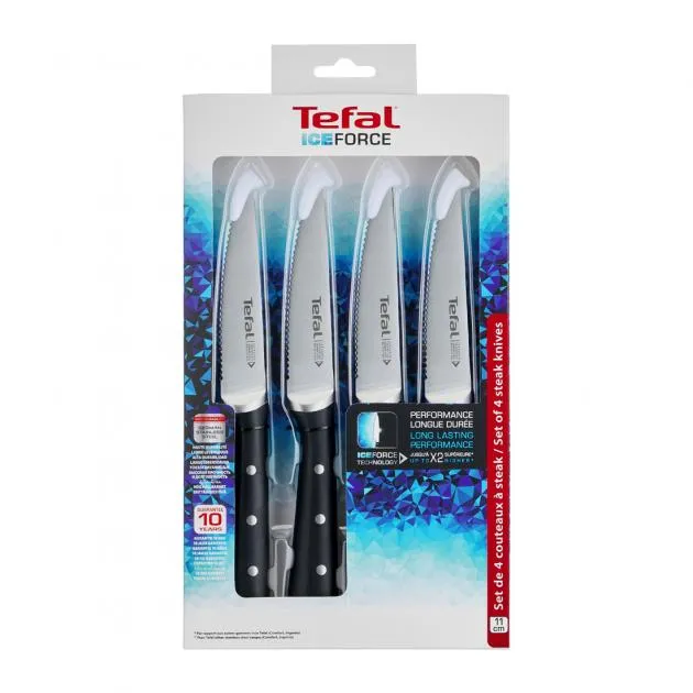 Tefal Ingenio - Ice Force Set Of 4 Steak Knives - 11cm (TFKW232S414)