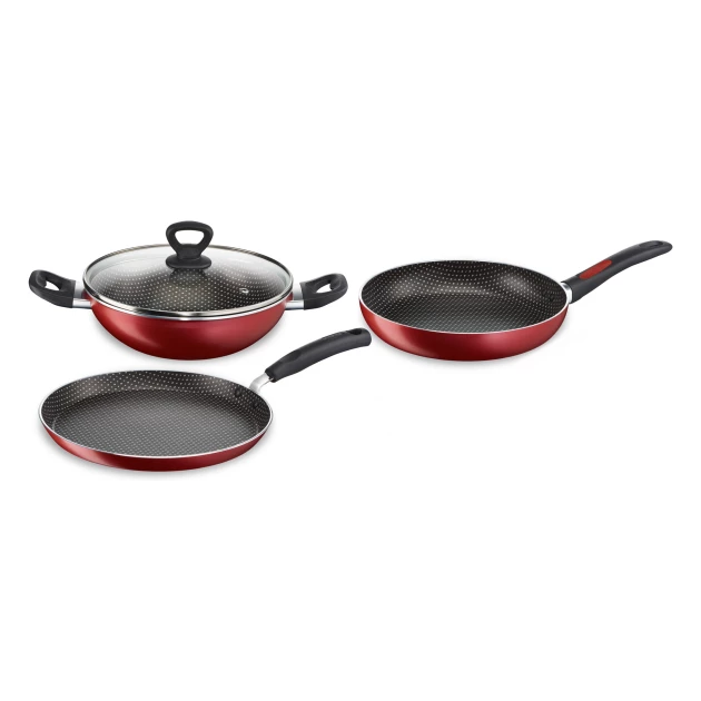 Tefal Set 3 (Kadhai 24cm, Tawa 26cm, Frypan 24cm, Lid) (TF-SET3-965)