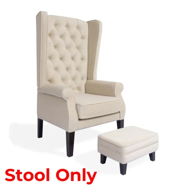 Abbey High Back Wing Chair Foot Stool Only (Beige) - WF-ABBEY-ST-BG-S