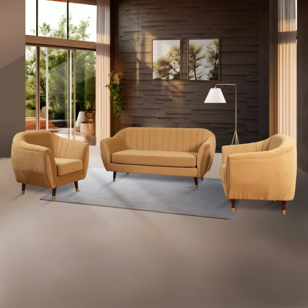 Queen Sofa 3+1+1 - Brown (WF-QUEEN-311-BR-S)