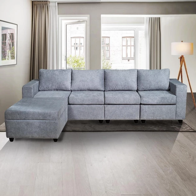 Winston Sofa - Gray Fabric (WF-WINSTON-4SC-GR-S)