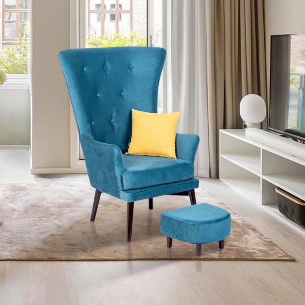 Zen High Back Wing Chair (Blue) - WF-ZEN-ACHR-BU-S