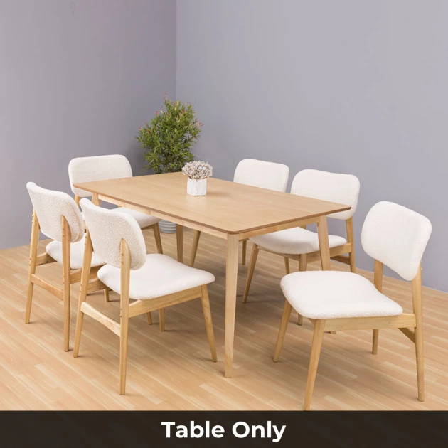 Derren Dining Table - 6 Seater - Table Only (Natural Oak) - WFI-DERREN-TBL-S