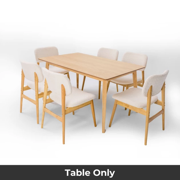 Derren Dining Table - 6 Seater - Table Only (Natural Oak) - WFI-DERREN-TBL-S