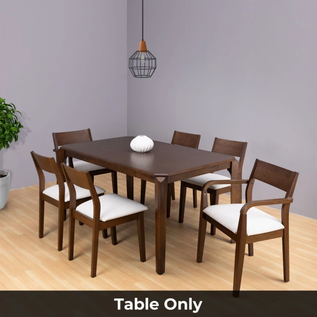 Norman Dining Table - 6 Seater - Table Only (Dark Brown) - WFI-NORMAN-TBL-S