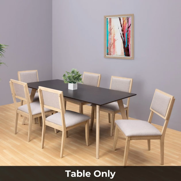 Pistonia Dining Table - 6 Seater - Table Only (Buttermilk/New Wedge 2) - WFI-PISTONIA-TBL-S