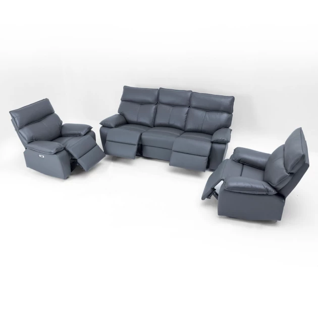 Willow Electric Recliner 3+1+1 Sofa (4ER) (Dark Grey) - WFI-WILLOW-DGR-S