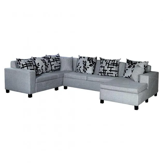 Florac Sectional Sofa - Grey And Black Flocking (WFL-FLORAC-02-S)