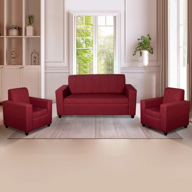 Monaco Sofa Maroon Fabric