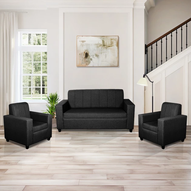 Monaco Sofa Black Fabric