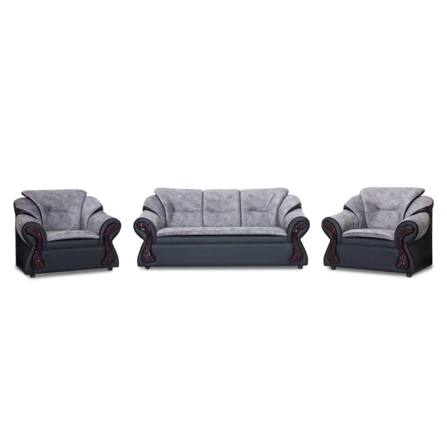 Raid Sofa (Black PVC And Fabric) - WFL-NEW-RAID-BL-S