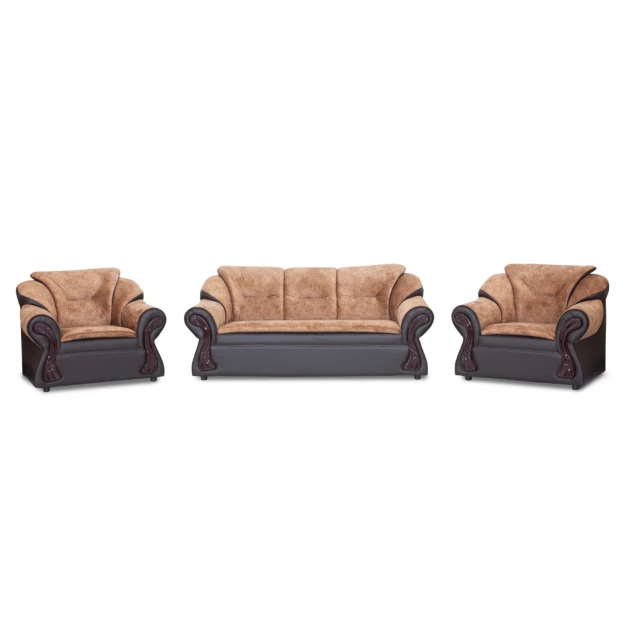 Raid Sofa (Brown PVC And Fabric) - WFL-NEW-RAID-BR-S