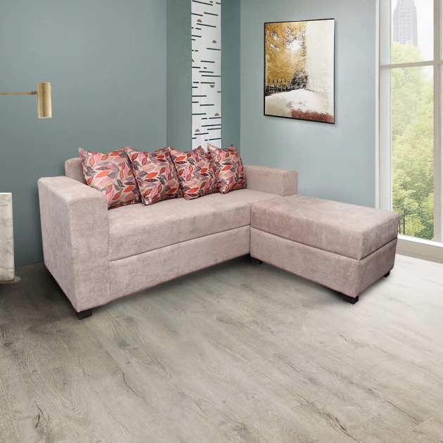 Rio L Sofa With Ottoman - RIO-03 (Ash Gray)