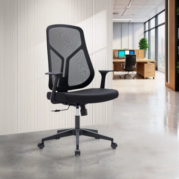 Mesh Mid Back Chair M003-BL-S - Back