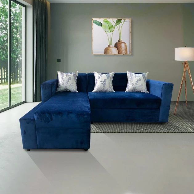 Sydney L Shape Sofa (Blue) - WFL-SYDNEY-BU-S