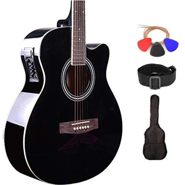 Kadence Frontier Guitar Semi Acoustic 40" EQ Guitar Black (Y-KF-BG10)