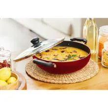 Bristo Cooking Pan 28cm With Glass Lid (BR-COOKPAN28)
