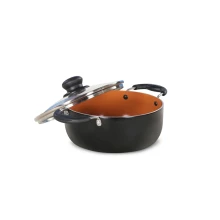 Bristo Ceramic Non-stick Casserole 16 cm With Glass Lid (BRC-CASERL16)