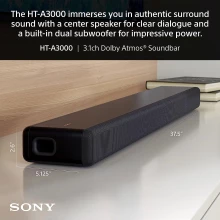 Sony HT-A3000 Soundbar With RS3S Speakers And SW3 Subwoofer