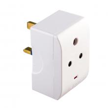 Kevilton Square Pin To Round Pin (13A To 5A) 1 To 1 Convertor (Without USB Port)