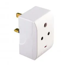 Kevilton Square Pin To Round Pin (13A To 5A) 1 To 1 Convertor (Without USB Port)