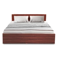 Budget Queen Size Bed - 78"x60" - Walnut (LF-BUDGET-BDQ-WN-S)