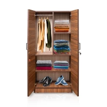 2 Door Wardrobe - Cairo Walnut Colour (LF-ECOM-2WD-CRW-S)