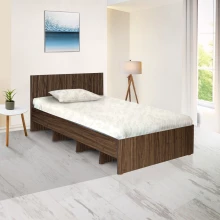 Single Bed 75" x 36" - Dark Walnut Colour (LF-ECOM-BED-75X36-DWN-S)