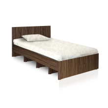 Single Bed 75" x 36" - Dark Walnut Colour (LF-ECOM-BED-75X36-DWN-S)