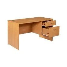 LEO Office Table 120x60x75 With Drawer & Cupboard (Beech)