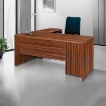 Office L Shape Office Table Drawer & Cupboard - Walnut Color (LF-OFI-LTAB-001-WN-S)