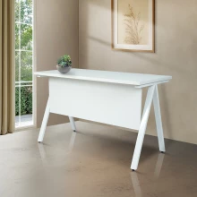 Iron Leg Office Table - White (LF-OFI-ST-002-WH-S)