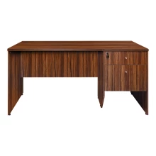 Office Writing Table With Drawer & Cupboard (5 Feet) - Walnut Color (LF-OFI-WT-005-WN-S)