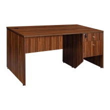 Office Writing Table With Drawer & Cupboard (5 Feet) - Walnut Color (LF-OFI-WT-005-WN-S)