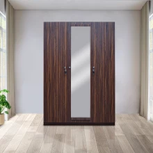 Rover Wardrobe - 3 Door With Mirror - Walnut (LF-ROVER-3DMW-WN-S)