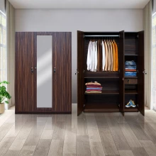 Rover Wardrobe - 3 Door With Mirror - Walnut (LF-ROVER-3DMW-WN-S)