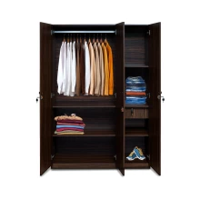 Rover Wardrobe - 3 Door With Mirror - Walnut (LF-ROVER-3DMW-WN-S)